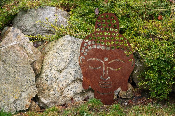 Zahradní dekorace Buddha 70 x 42 cm, corten CORGARDEN 1062