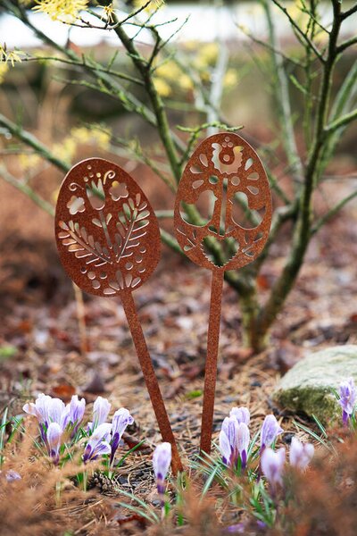Zahradní dekorace velikonoční kraslice 1, 51 x 14 cm, corten CORGARDEN 1063