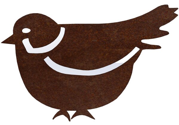 Zahradní dekorace vrabec 1, 15 x 10 cm, corten CORGARDEN 1057