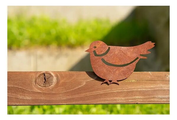 Zahradní dekorace vrabec 1, 15 x 10 cm, corten CORGARDEN 1057