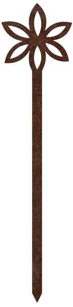 Zahradní dekorace květina 3, 68 x 16 cm, corten CORGARDEN 1056