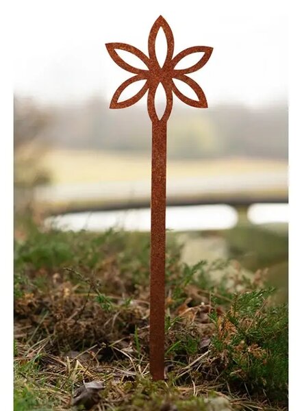 Zahradní dekorace květina 3, 68 x 16 cm, corten CORGARDEN 1056