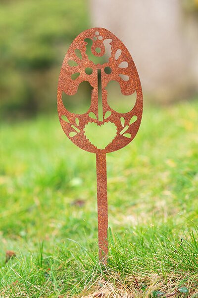 Zahradní dekorace velikonoční kraslice 1, 51 x 14 cm, corten CORGARDEN 1063