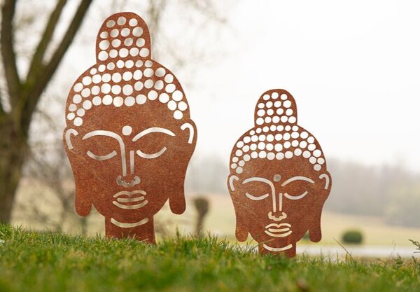 Zahradní dekorace Buddha 50 x 30 cm, corten CORGARDEN 1061