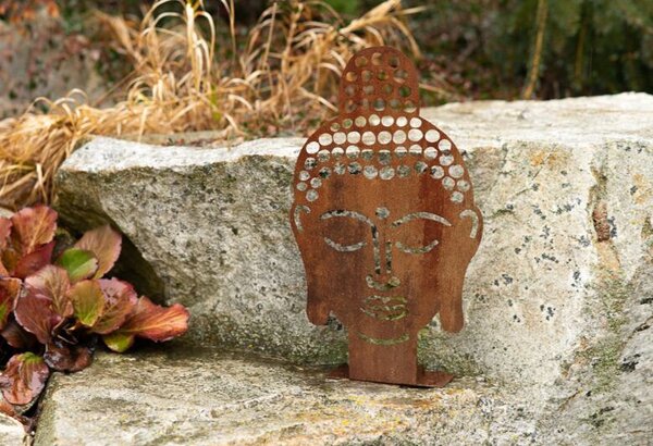 Zahradní dekorace Buddha 50 x 30 cm, corten CORGARDEN 1061