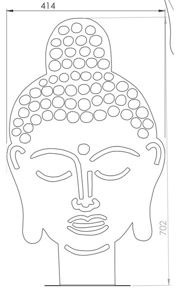 Zahradní dekorace Buddha 70 x 42 cm, corten CORGARDEN 1062