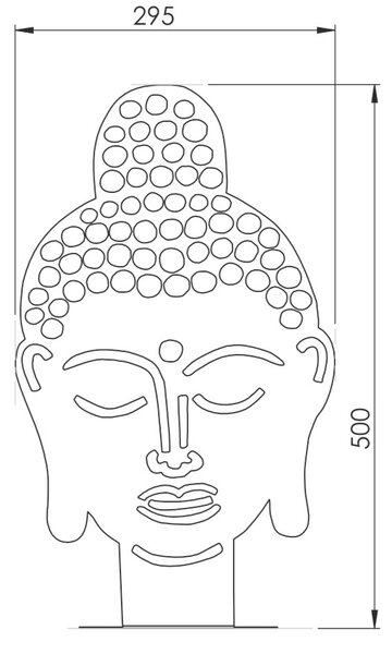 Zahradní dekorace Buddha 50 x 30 cm, corten CORGARDEN 1061
