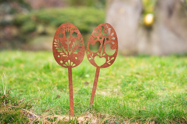 Zahradní dekorace velikonoční kraslice 1, 51 x 14 cm, corten CORGARDEN 1063