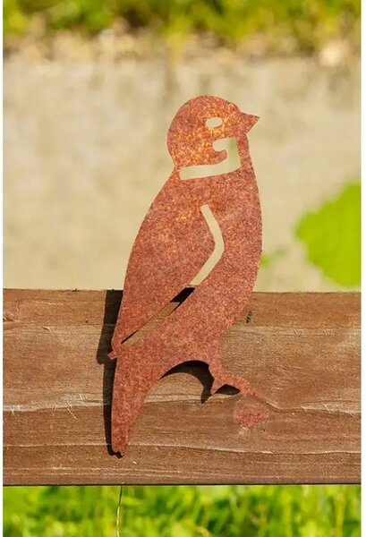 Zahradní dekorace vrabec 4, 15 x 5 cm, corten CORGARDEN 1060