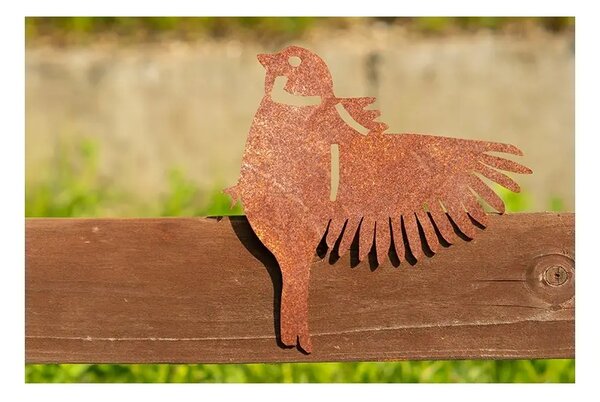 Zahradní dekorace vrabec 2, 15 x 16 cm, corten CORGARDEN 1058