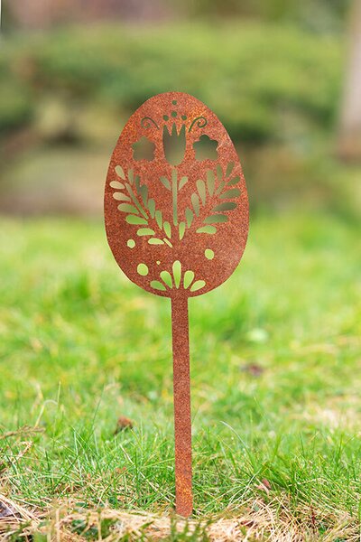 Zahradní dekorace velikonoční kraslice 2, 51 x 14 cm, corten CORGARDEN 1064