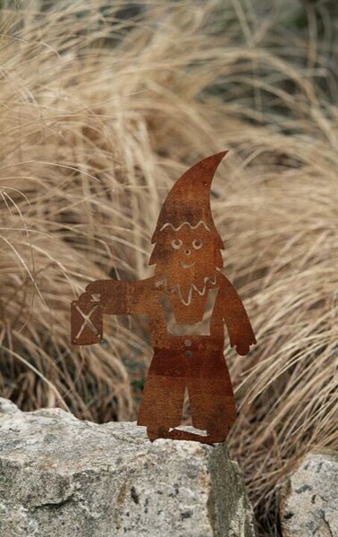 Zahradní dekorace trpaslík 37 x 19 cm, corten CORGARDEN 1070
