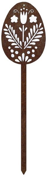 Zahradní dekorace velikonoční kraslice 2, 51 x 14 cm, corten CORGARDEN 1064