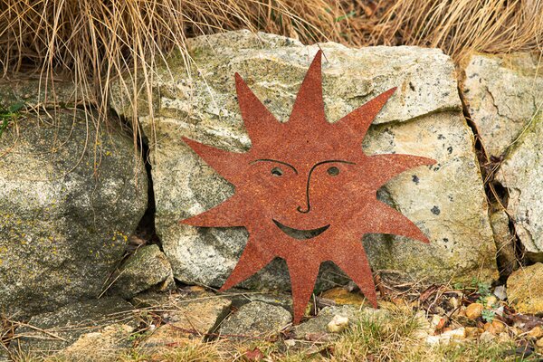 Zahradní dekorace slunce, 29 x 29 cm, corten CORGARDEN 1065