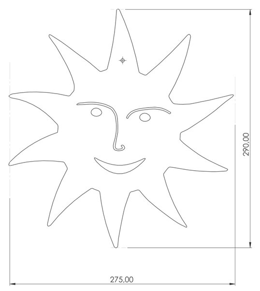 Zahradní dekorace slunce, 29 x 29 cm, corten CORGARDEN 1065