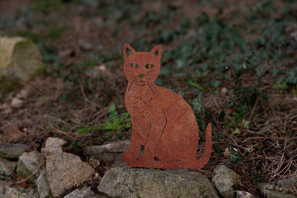 Zahradní dekorace kočka 37 x 21 cm, corten CORGARDEN 1069
