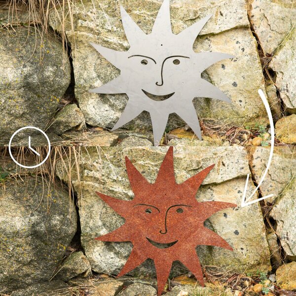 Zahradní dekorace slunce, 29 x 29 cm, corten CORGARDEN 1065