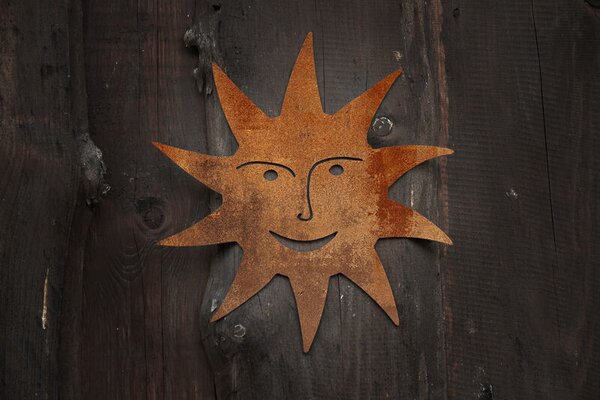Zahradní dekorace slunce, 29 x 29 cm, corten CORGARDEN 1065