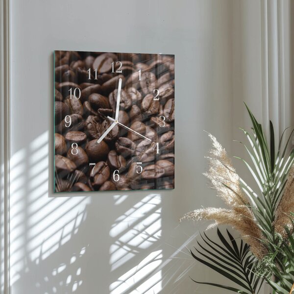 Skleněné hodiny Kávová zrna zskb-30x30-00090655
