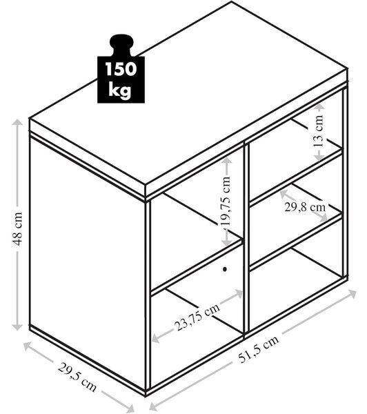 Botník s podsedákem 51,5 x 48 x 29,5 cm, dekor dub KESPER 15925