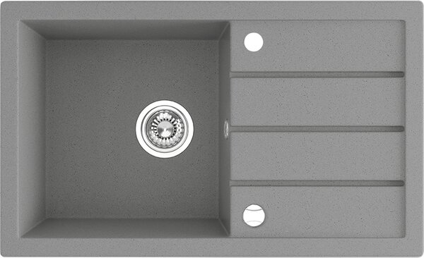 Laveo Trzynastka, 1-komorový granitový dřez 790x480x185 mm, šedá, LAV-SBP_511T