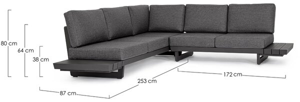 Bizzotto Šedý zahradní set pohovek Infinity