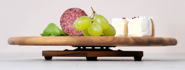Otočné servírovací prkénko, ø 40 cm, akáciové dřevo KESPER 28448