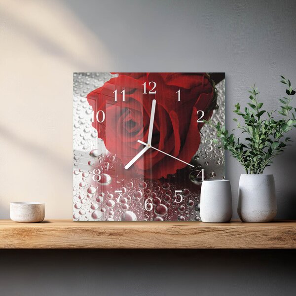 Skleněné hodiny Růže zskb-30x30-00087080