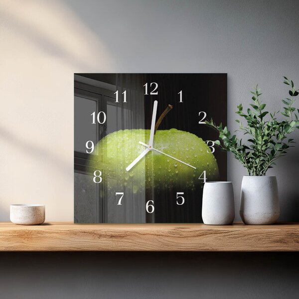Skleněné hodiny Jablko zskb-30x30-00093406