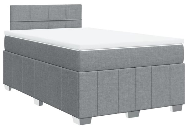 Box spring postel s matrací světle šedá 120x190 cm textil 3289307