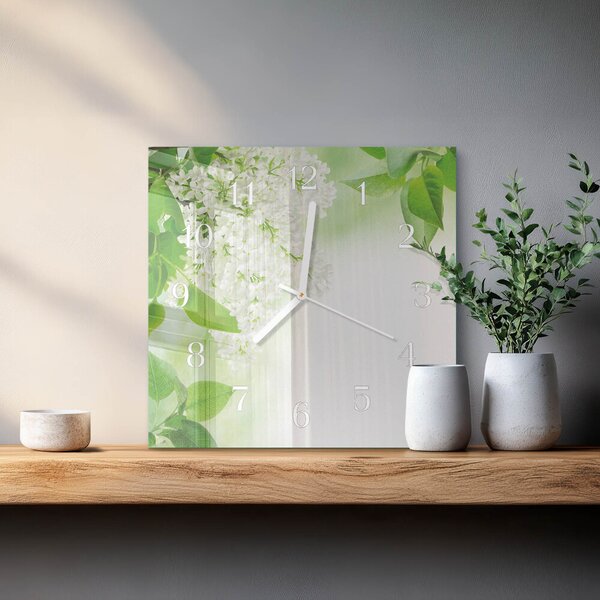 Skleněné hodiny Listy zskb-30x30-00057776