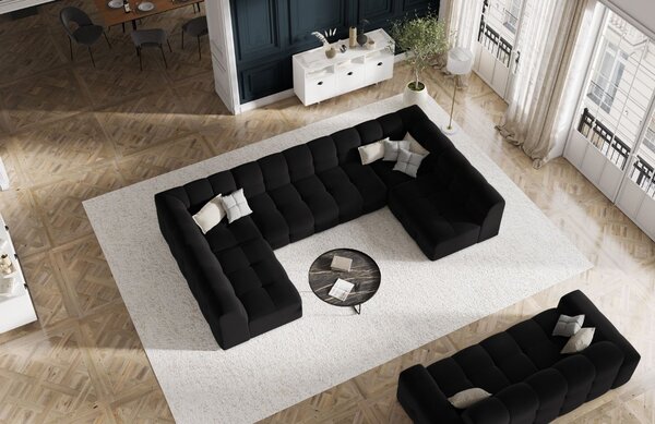 Micadoni Sametová pohovka Kendal 222 cm