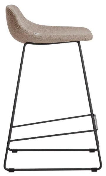 Kave Home Hnědá látková barová židle Zahara 76 cm II