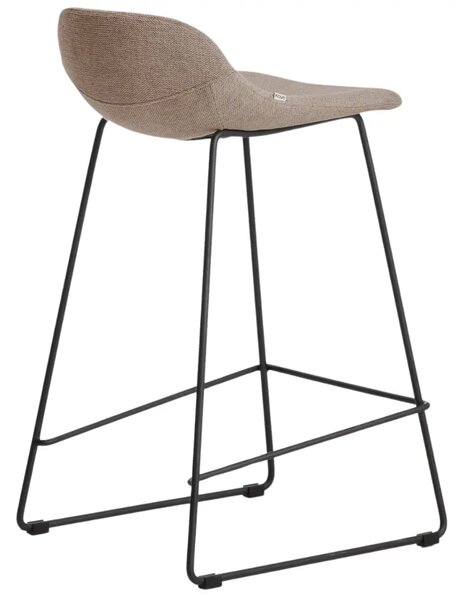 Kave Home Hnědá látková barová židle Zahara 76 cm II
