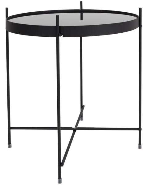 Černý skleněný odkládací stolek ZUIVER CUPID 43 cm
