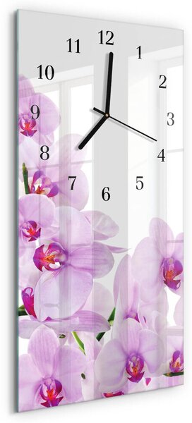 Skleněné hodiny vertikální Orchideje zsppc-30x60-00171987