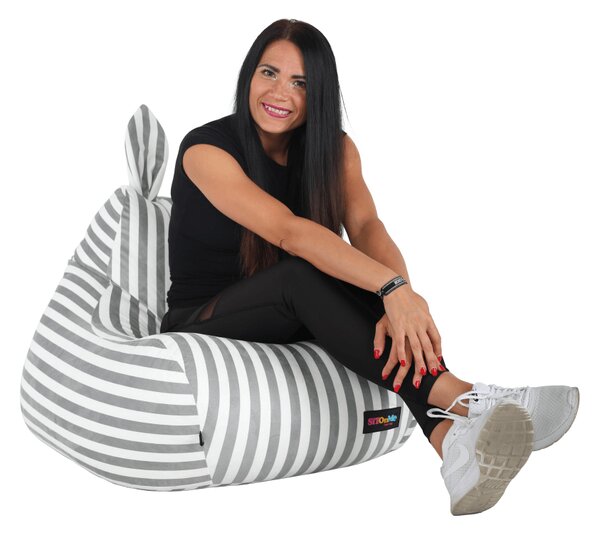 Sedací vak Lampo (šedá + bílá)