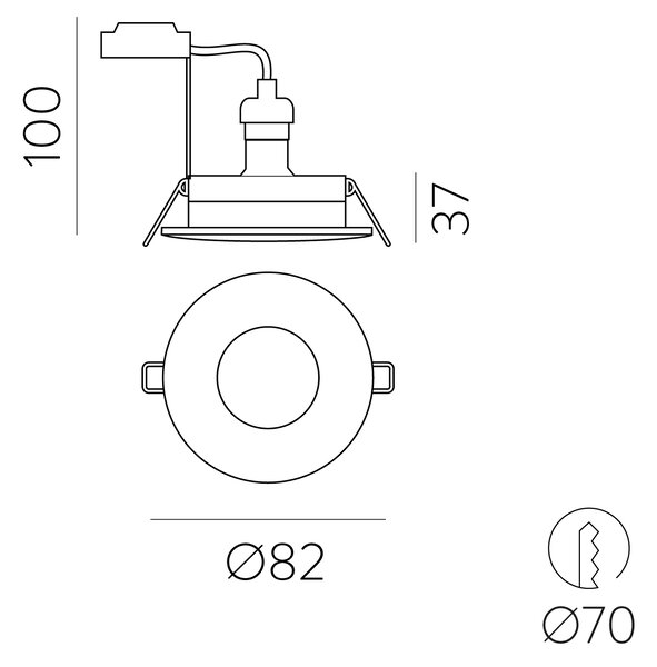 ACB Iluminacion Zapuštěné LED svítidlo HERA, ⌀ 8 cm, 1xGU10 8W, IP54/IP20 Barva: Chrom
