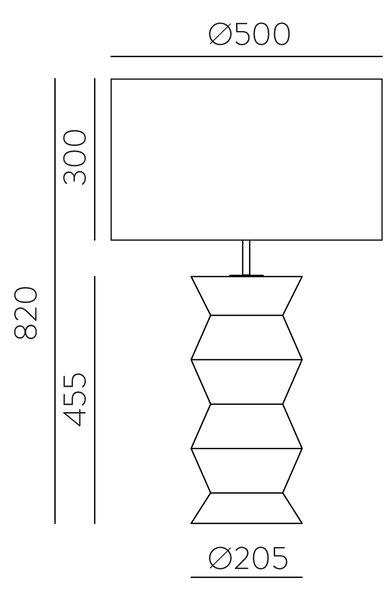 ACB Iluminacion Stolní LED lampa IBIZA, v. 82 cm, 1xE27 15W