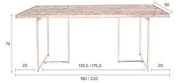 Hnědý dřevěný jídelní stůl DUTCHBONE Class 180 x 90 cm