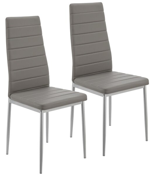 FurniGO Sada 2 jídelních židlí Loja - šedá