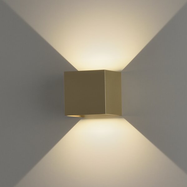 ACB Iluminacion Nástěnné LED svítidlo KENDO, š. 10 cm, 2x6W, CRI90, IP65 Barva: Zlatá