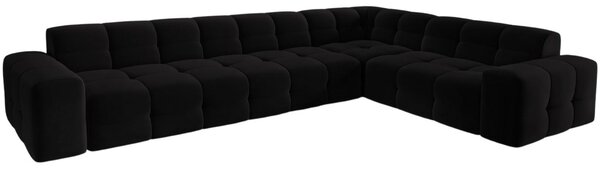 Micadoni Sametová rohová pohovka Kendal 332 cm, pravá