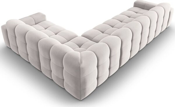 Micadoni Sametová rohová pohovka Kendal 332 cm, pravá