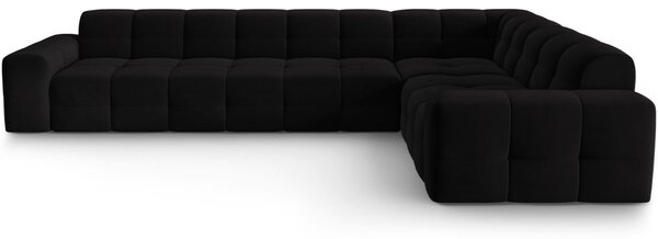 Micadoni Sametová rohová pohovka Kendal 332 cm, pravá