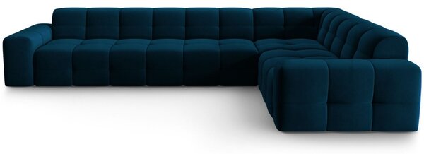 Micadoni Sametová rohová pohovka Kendal 332 cm, pravá