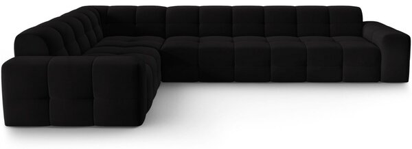 Micadoni Sametová rohová pohovka Kendal 332 cm, levá