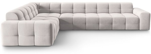 Micadoni Sametová rohová pohovka Kendal 332 cm, levá