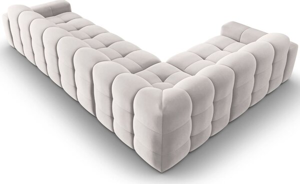 Micadoni Sametová rohová pohovka Kendal 332 cm, levá