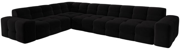 Micadoni Sametová rohová pohovka Kendal 332 cm, levá